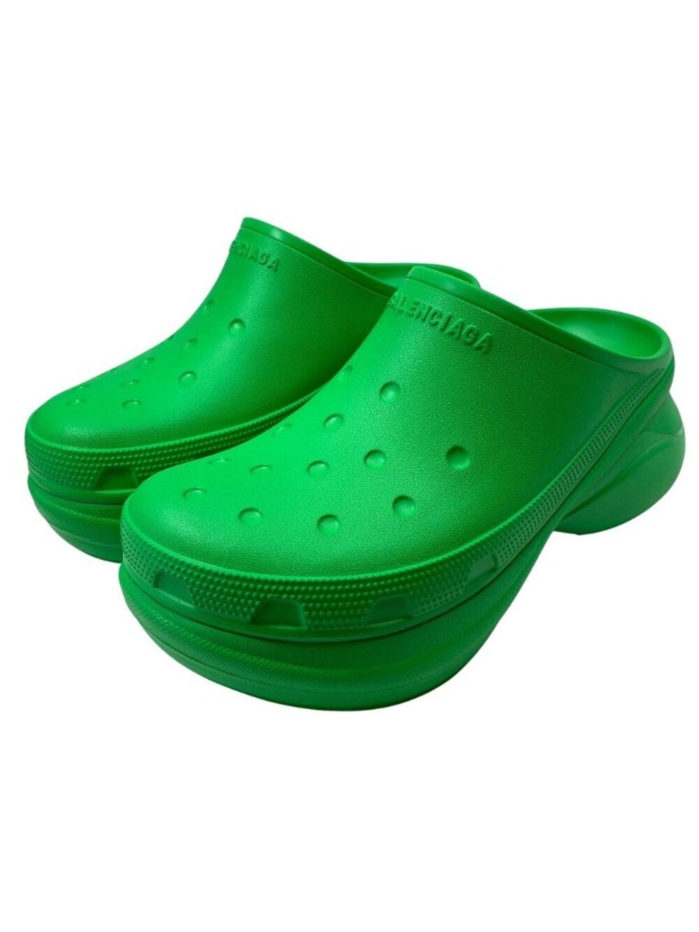 Balenciaga Crocs Pool Mule Sandals Rubber Green Preze